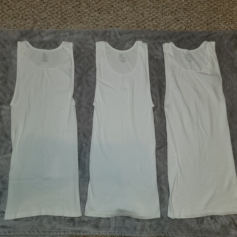 Fruit Of The Loom Men's White Tank Tops 6 Pack - Picture 4 of 6